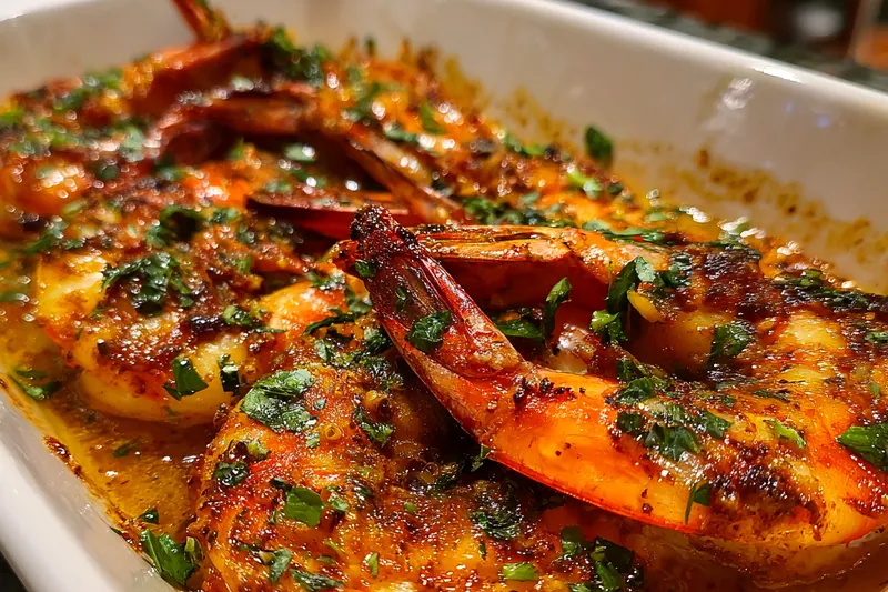 Cooking process for Spicy Shrimp Bake with Herbs