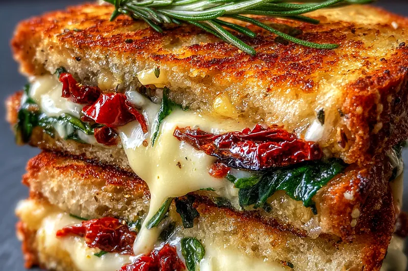 Cooking process for Spinach Tomato Grilled Sandwich