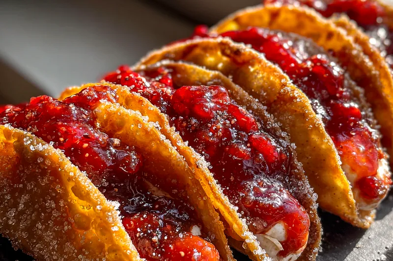 Fresh ingredients for Strawberry Cheesecake Dessert Tacos