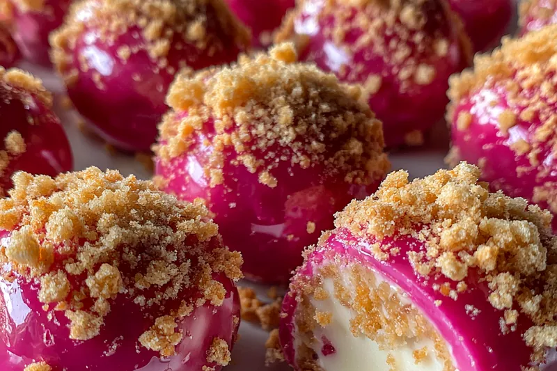 Cooking process for Strawberry Crunch Cheesecake Bites