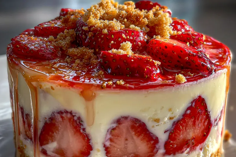 Cooking process for Strawberry Crunch Layer Cake