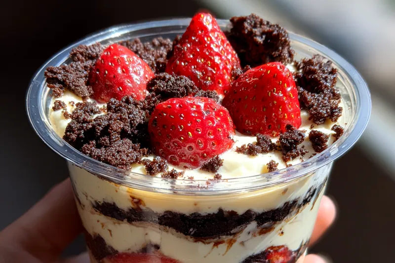 Fresh ingredients for Strawberry Oreo Cheesecake Cup