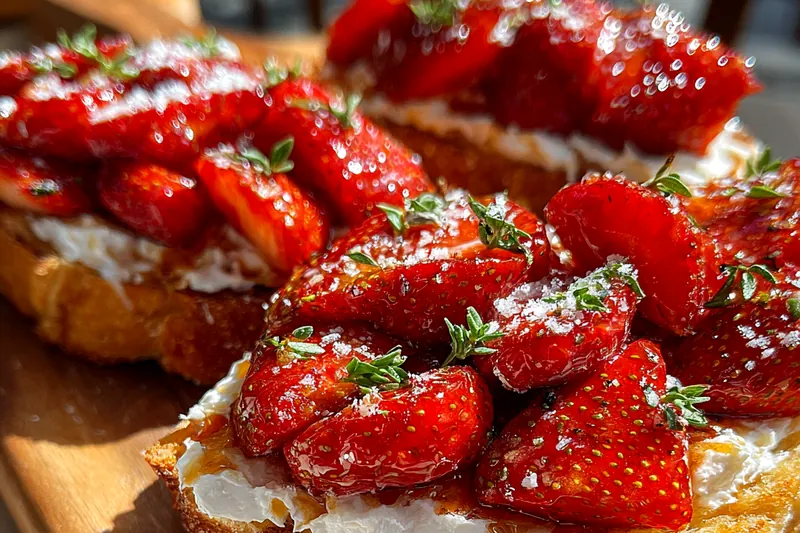 Fresh ingredients for Strawberry Ricotta Toast Delight