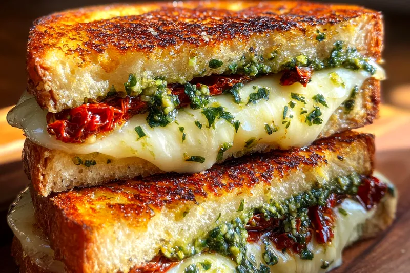 Fresh ingredients for Sun-Dried Tomato Grilled Sandwich