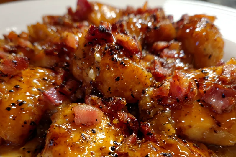 Fresh ingredients for Sweet Glazed Bacon Chicken