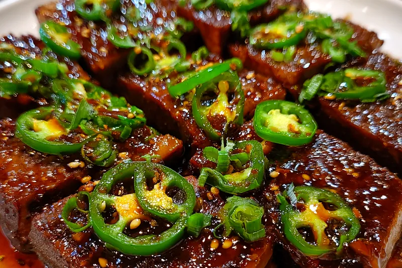 Cooking process for Sweet Glazed Jalapeno Pork