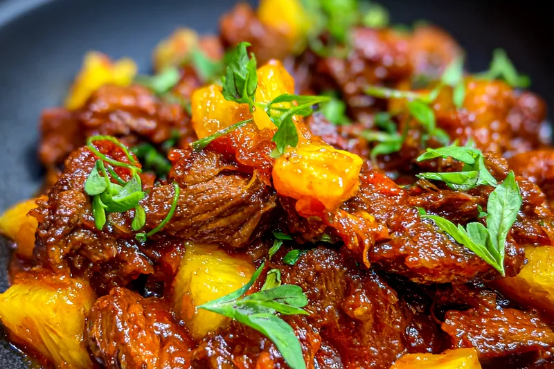 Cooking process for Sweet Pineapple Chicken Delight