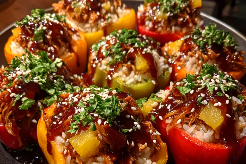 Cooking process for Teriyaki Pineapple Chicken Peppers