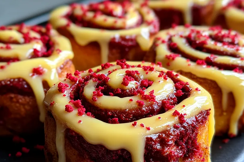 Cooking process for Velvety Red Cinnamon Rolls