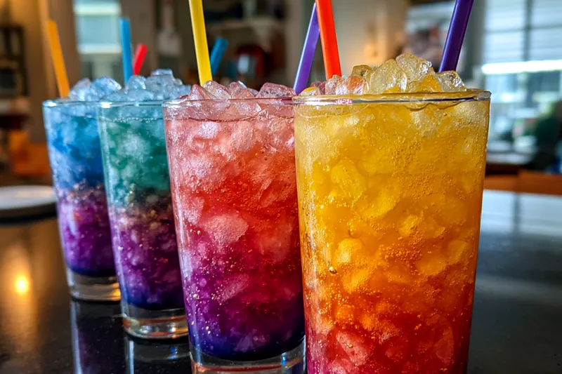 Fresh ingredients for Vibrant Rainbow Sodas
