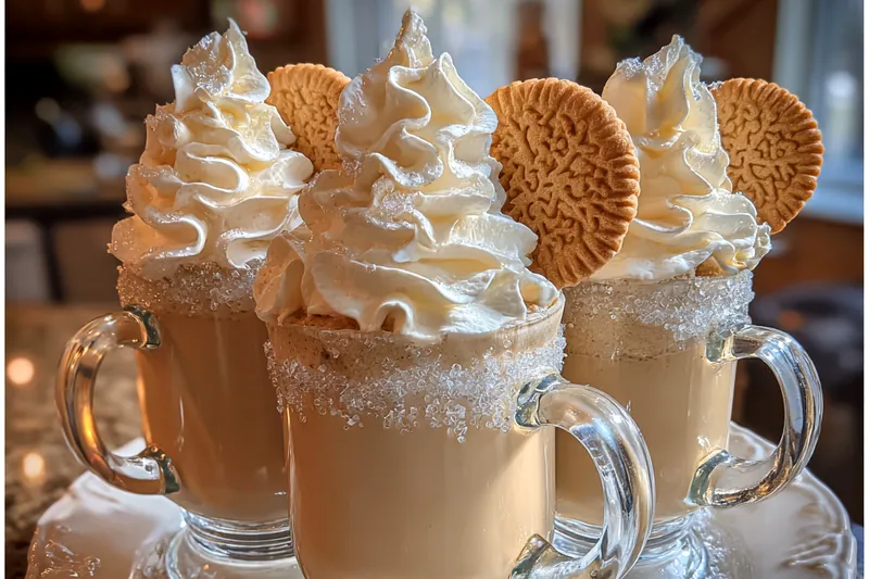 A pot of Festive Creamy Drink Delight simmering gently on the stove.