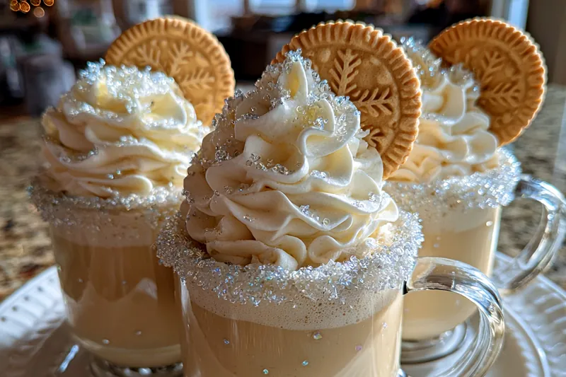 A vibrant arrangement of ingredients for Festive Creamy Drink Delight on a wooden table.